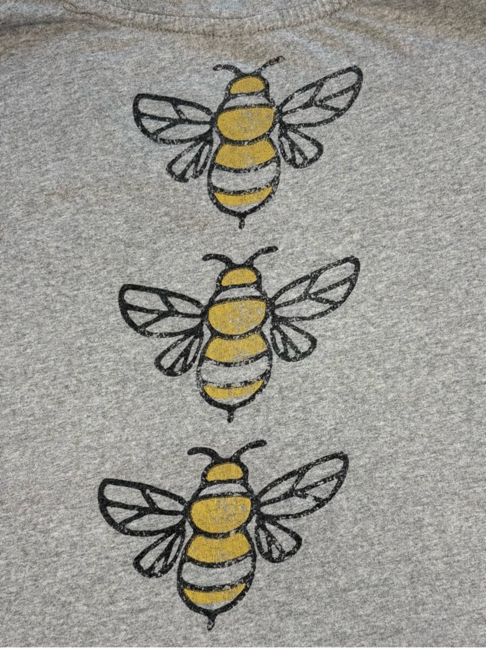 RECYCLED THREADS Honey Bee Graphic Tee Gray Medium Cottagecore Nature - Picture 7 of 8